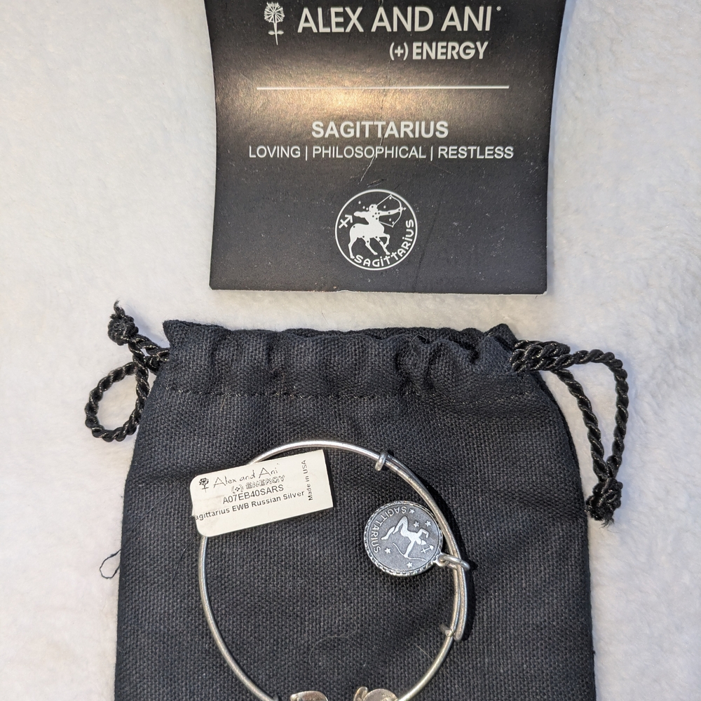 Alex and Ani Silver Sagittarius Charm Expandable Bracelet